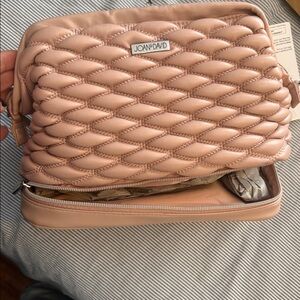 Joan & David Blush Quilted Cosmetic Bag